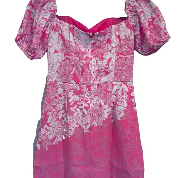 New Lilly Pulitzer Winola Floral Off-the-Shoulder Romper Pink Size 00 NWT! - Picture 2 of 5